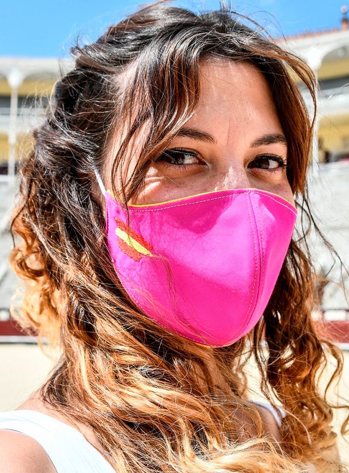 Pink Bullfighting Cape Face mask with filter