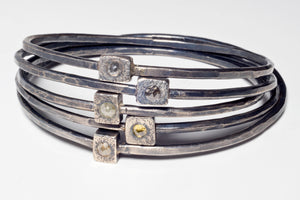 Forged Black Finish Sterling Silver Bangles by George Schroeder