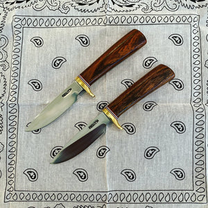 Twin pair of Randall Knives Model 26-4 in IronWood