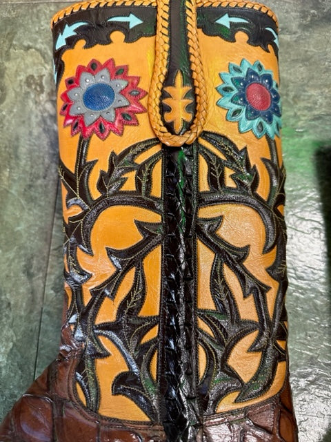 Preban David Little's Custom Detailed Boots made in San Antonio Texas 12.5D Work of Art