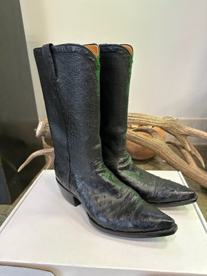 Ostritch Skin Full Up David Little's Custom Cowboy Boots made in San Antonio Texas 11.5 EE