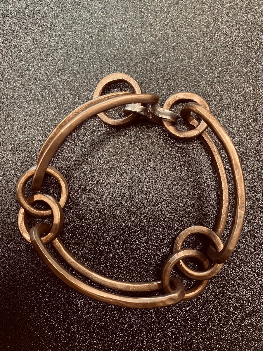 Bronze Bracelet with Sterling latch by George Schroeder