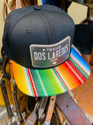 Dos Laredos Texas License Plate Colorful Sarape Baseball Snapback Hat