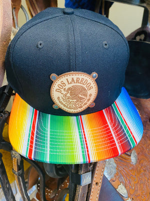 Dos Laredos Mexican Eagle Leather Patch Colorful Sarape Baseball Snapback Hat