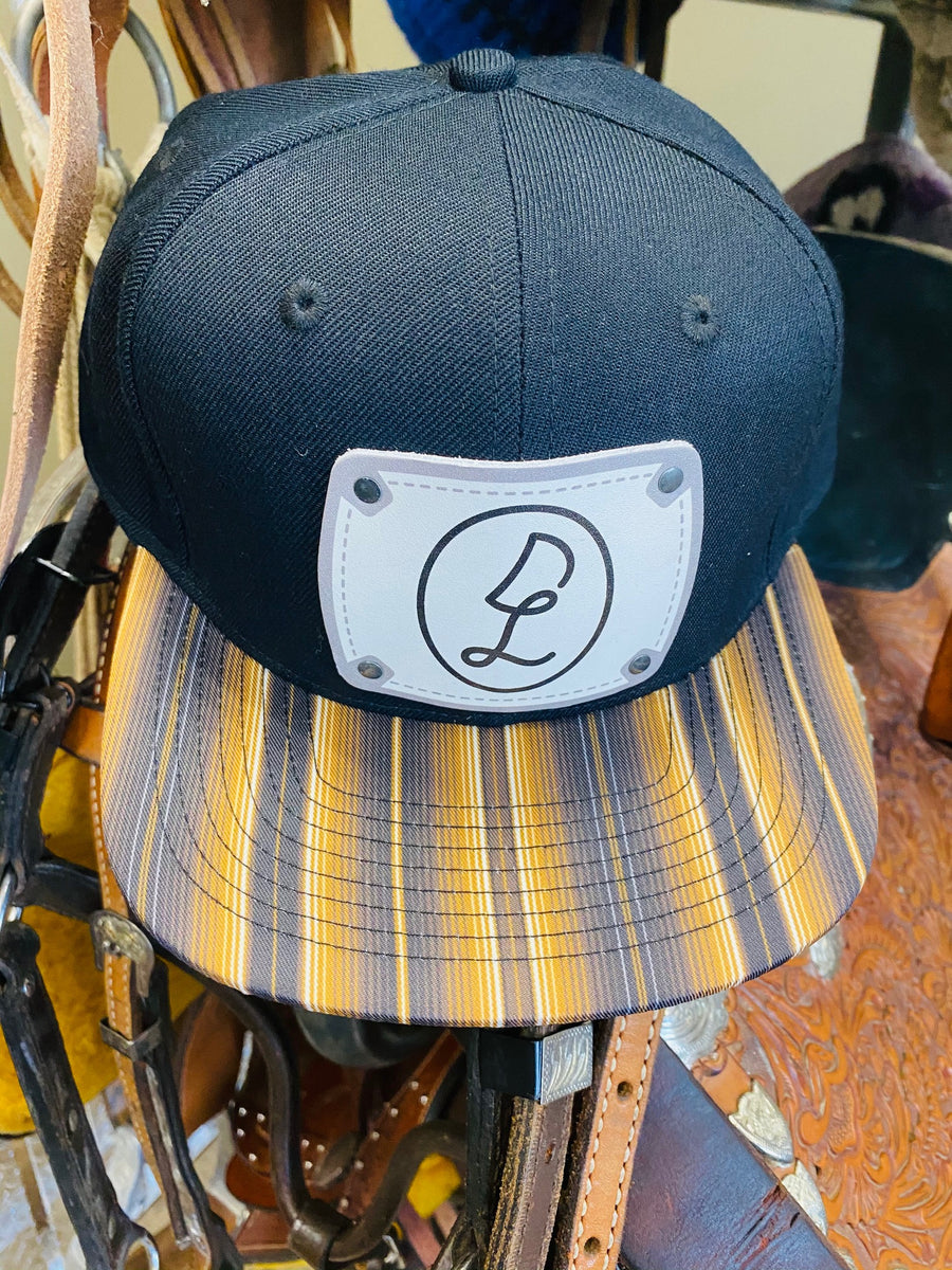 Dos Laredos Brand Leather Patch Brown Sarape Baseball Snapback Hat