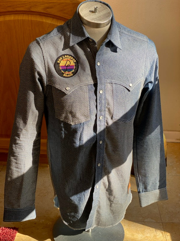 Dixon Rand Denim Shirt with Dos Laredos small patch SMALL