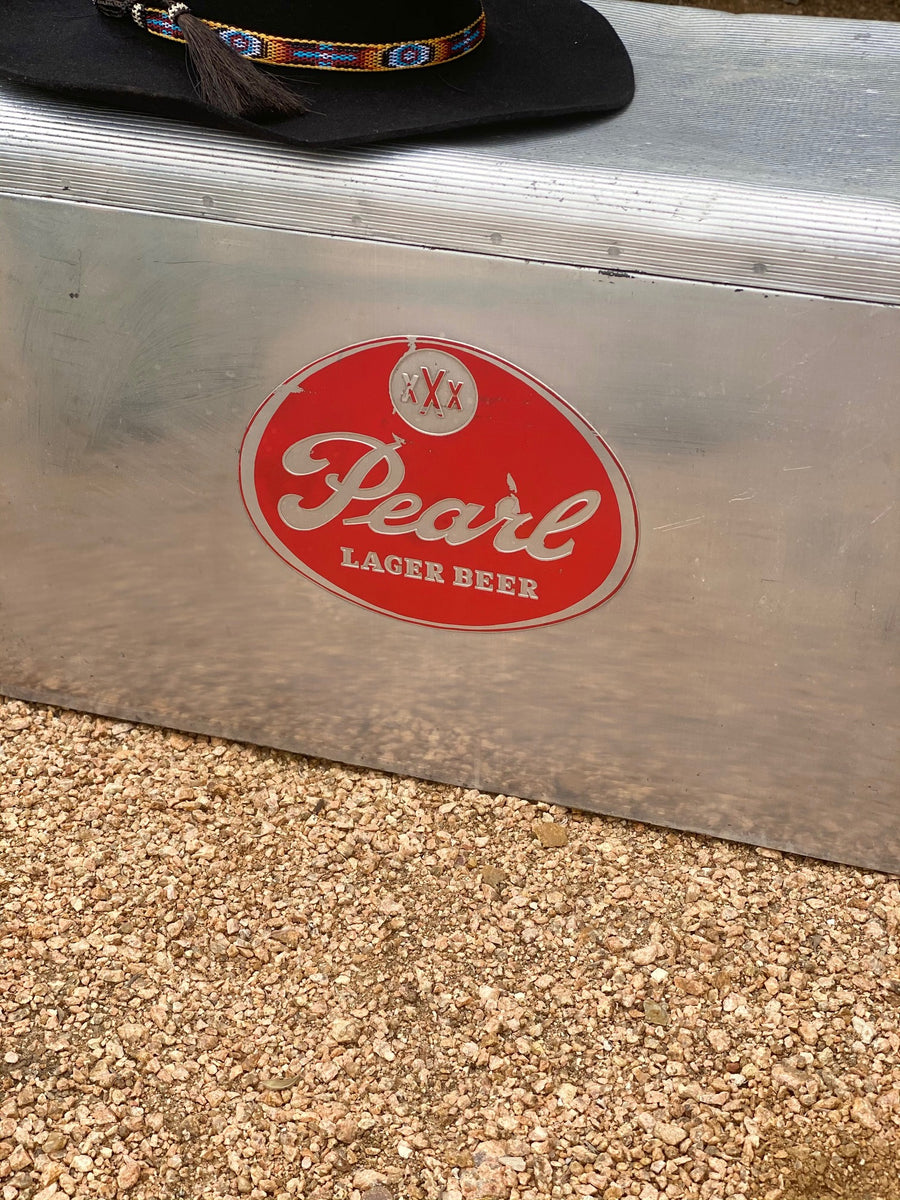 Vintage Pearl Beer XXX Camping Ice Chest - Aluminum