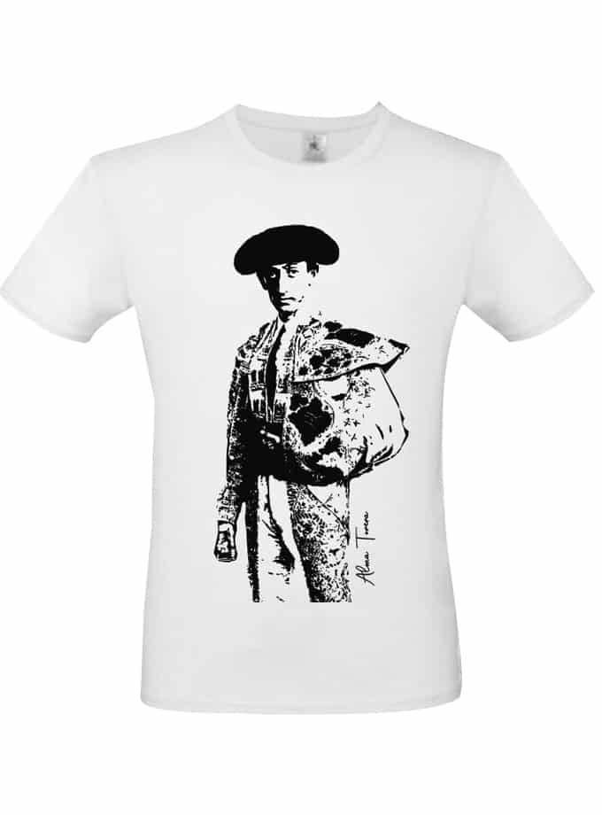 White and black Manolete Bullfighting T-shirt