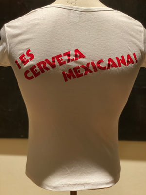 Womens Vintage Carta Blanca Cerveza Shirt Medium