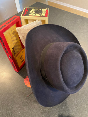 Texas Hatters Hat Dark Blue DJANGO with colored black ribbon