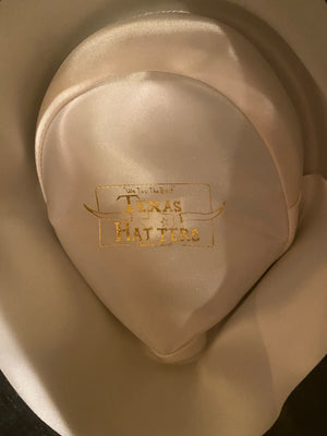 Vintage Texas hatters "HI ROLLER" Beaver Hat with braided vintage frayed ends hat band