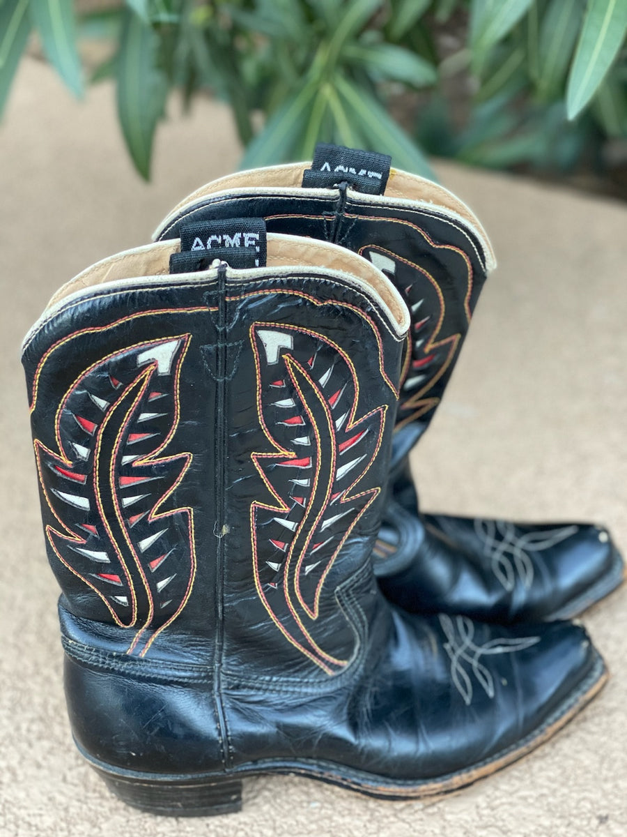 Vintage Acme Leather Cowboy Boots for Women