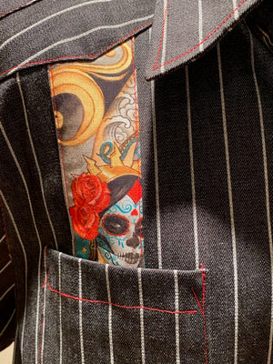 Denim and Day of The Dead Accents Gauyabera