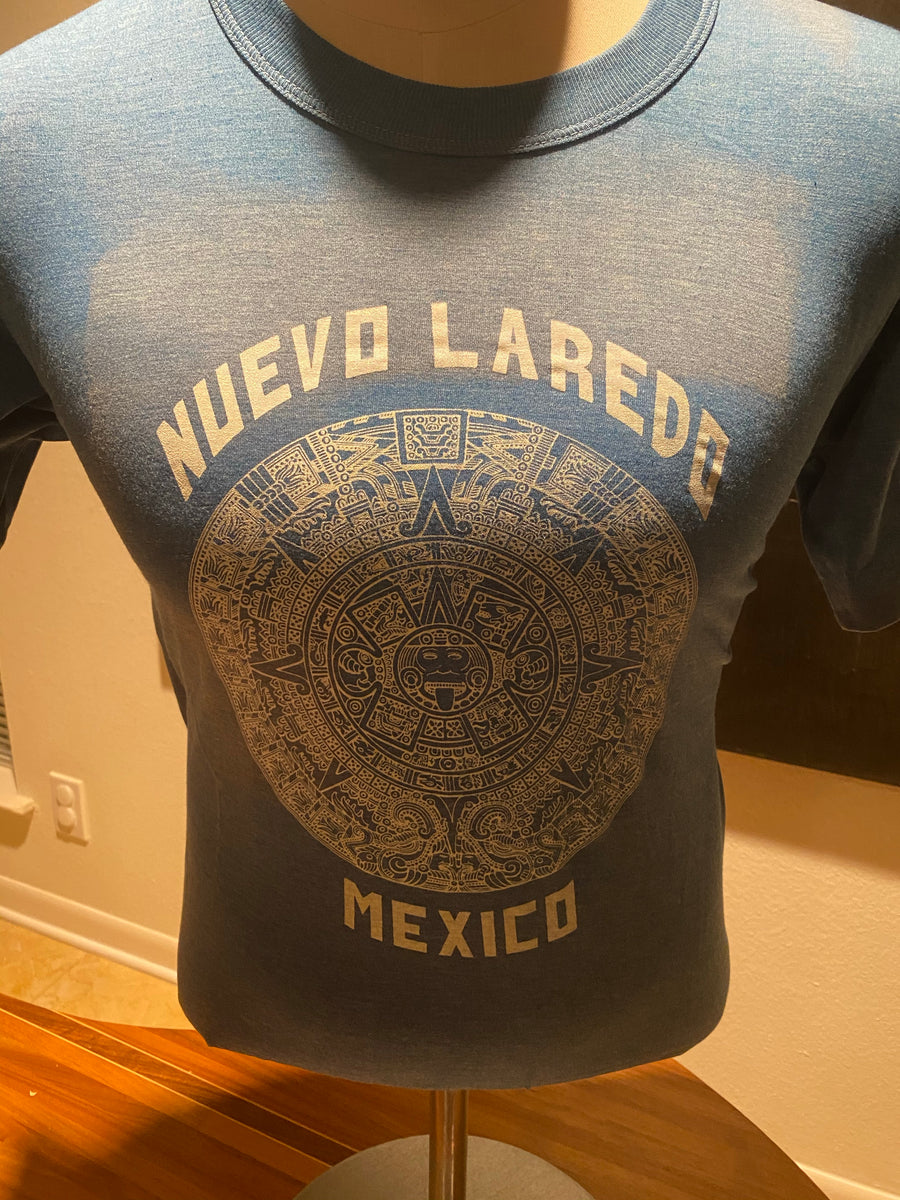 Vintage Nuevo Laredo Aztec Calendar Shirt Size 40