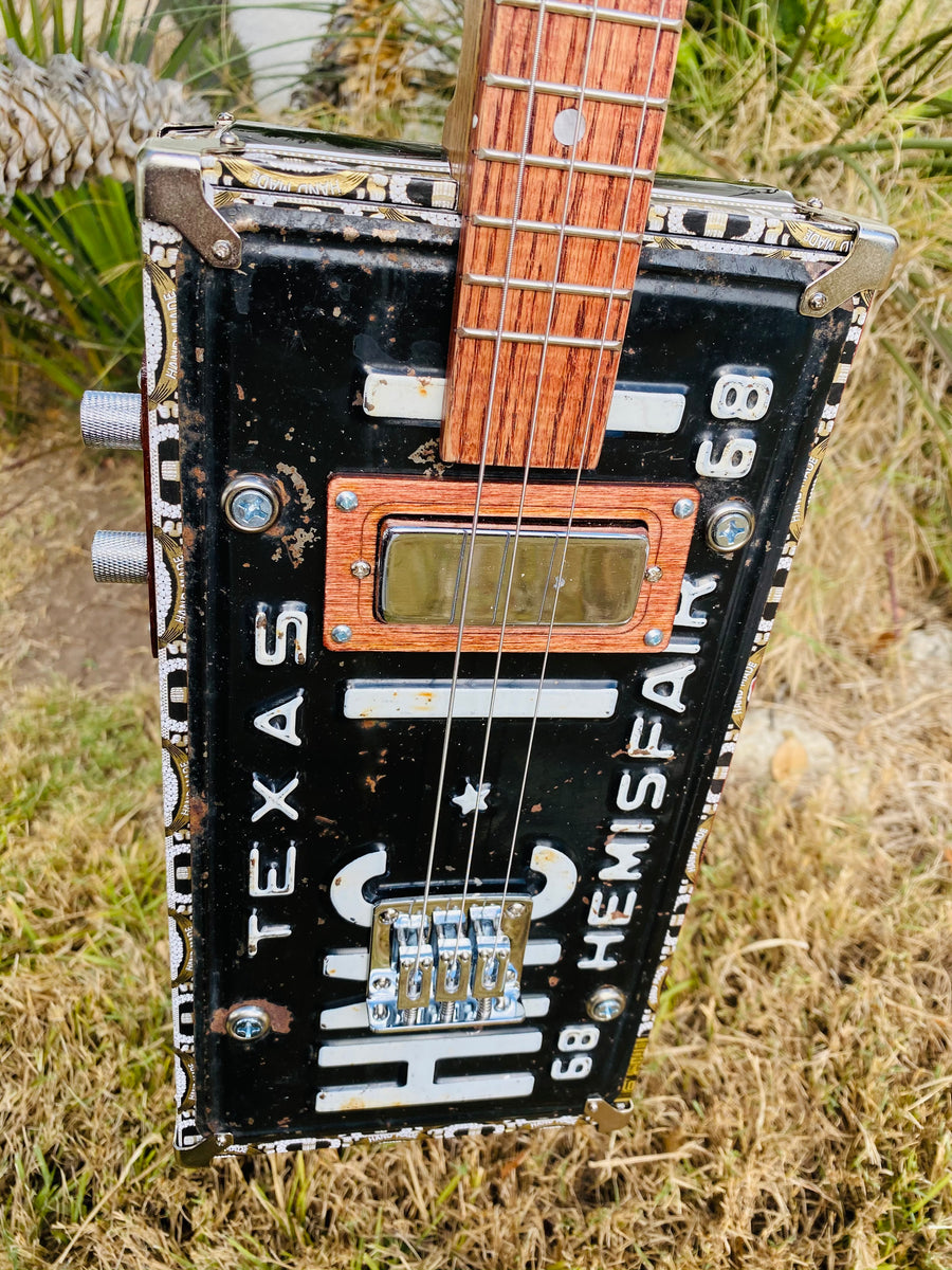 Teja Cigar Box Guitar with Vintage Texas 68 Plate HEMISPHERE