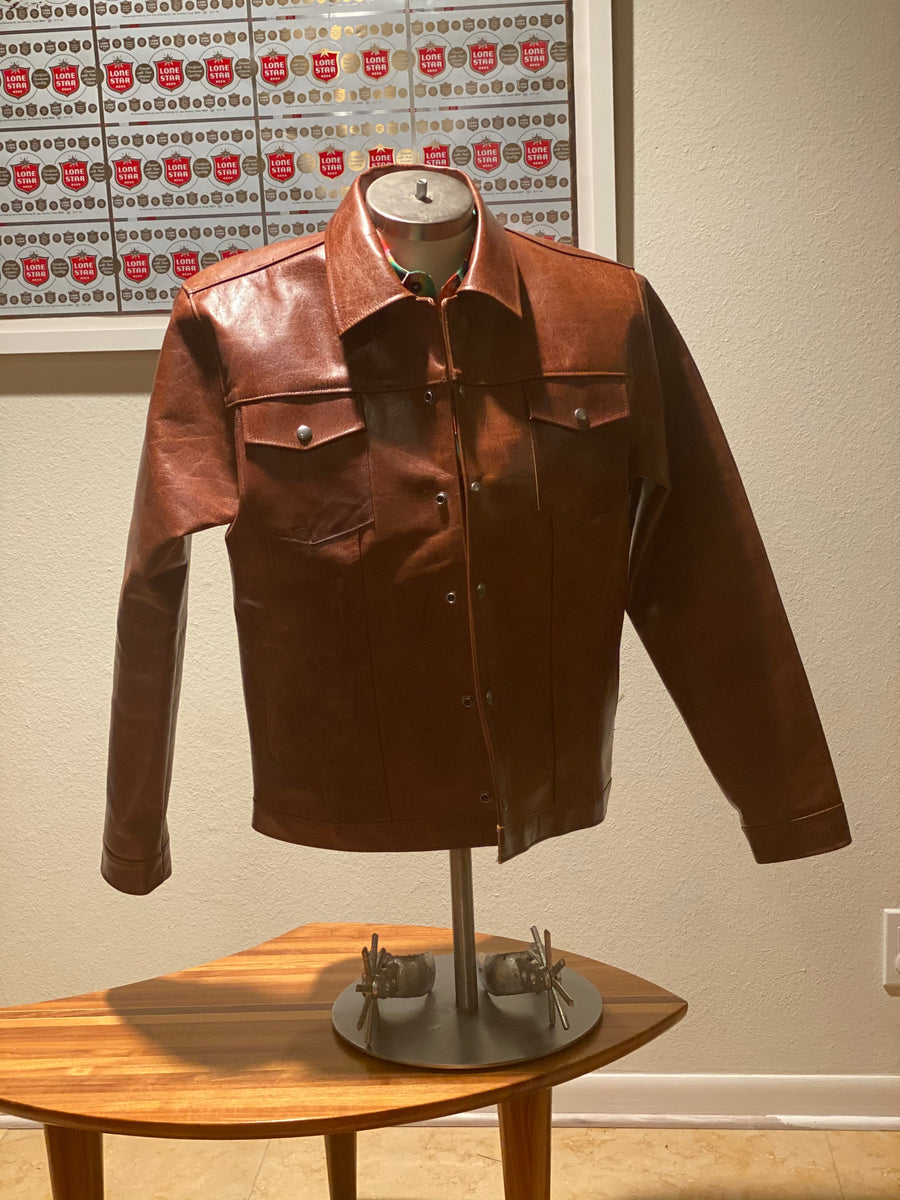 THE "TEQUILA ANEJO" LEATHER JACKET w/LINING and POCKETS