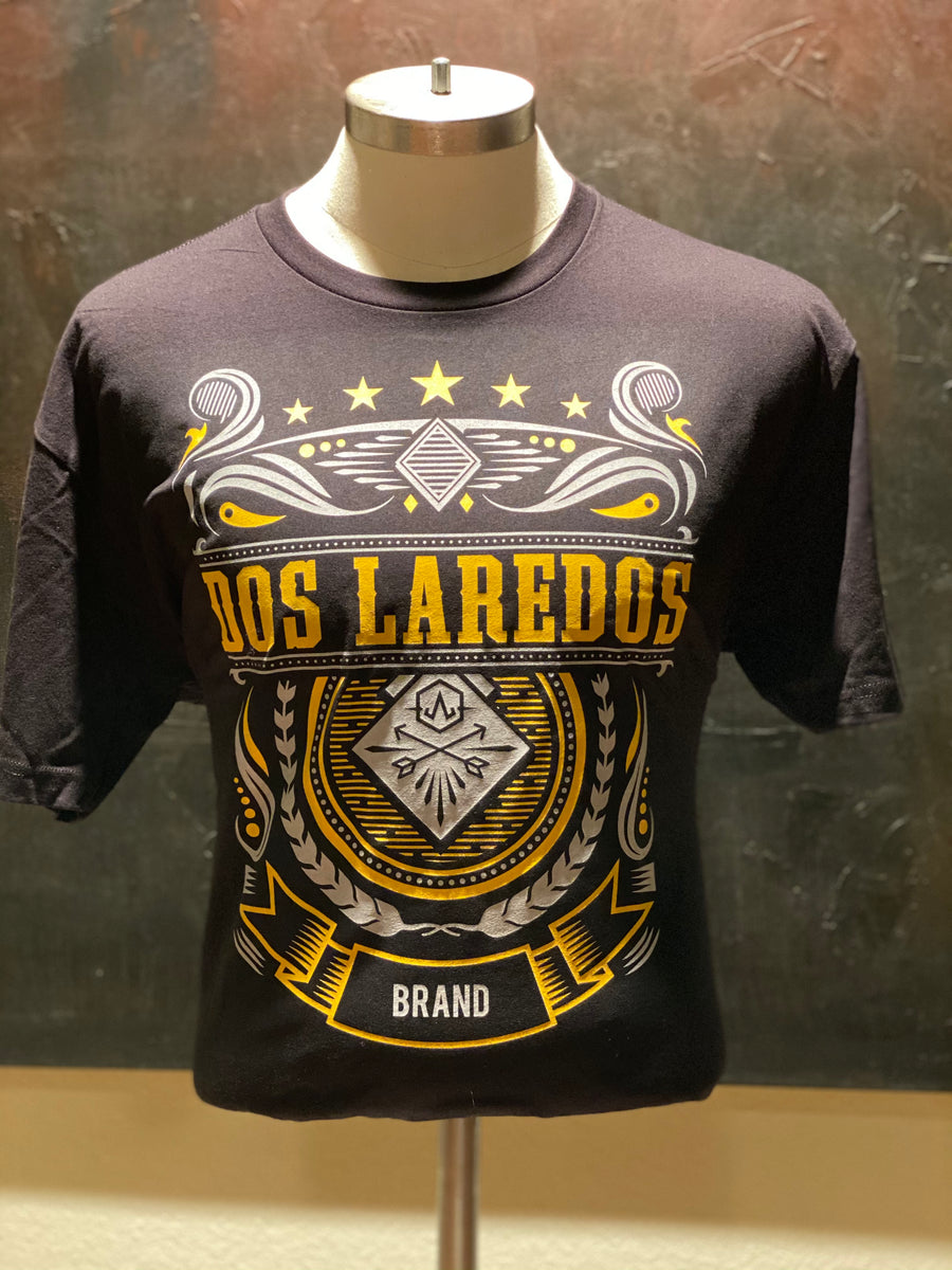 BLACK Short Sleeve Dos Laredos Brand Tee