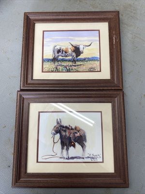 ORIGINAL LORENZO CASTANEDA Framed WATER COLOR Paintings